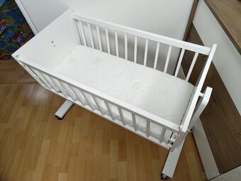 Postieľka kolíska 90x40 s kvalitným matracom ako nová - 6
