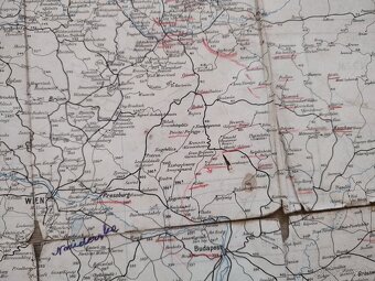 mapa Európy - hlavné cestovné trasy, 1911 - 6