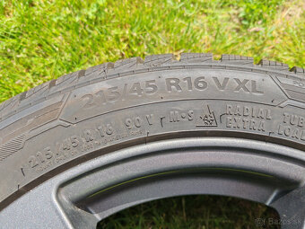 5x100 R16 6.5J ET38 + 215/45R16 Zimné 4x7.6mm - 6