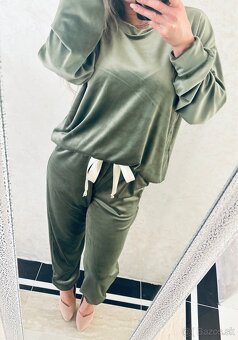 Damska talianska velurova suprava khaki - 6