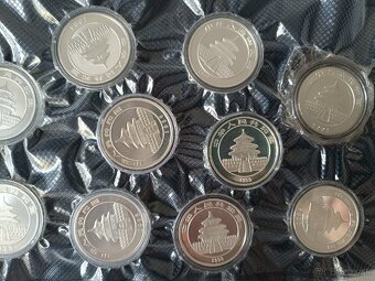 Čínska panda 10 Yuan od r. 1989. Strieborné mince. 1 oz. - 6