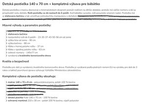 Predám detskú posieľku 140 x 70 cm s matracom, bočným mantin - 6