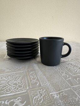 IKEA DINERA - set 6 šálok + 6 podšálok, matná čierna - 6