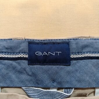 Gant elegantné béžové nohavice Hallden Slim W40 L34 - 6