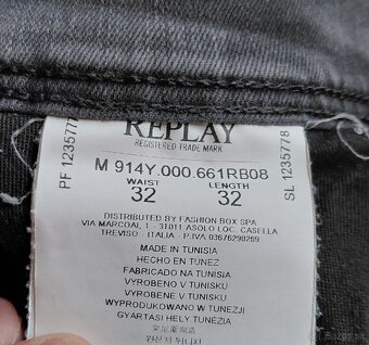 Replay šedé hyperflex slim fit - 6