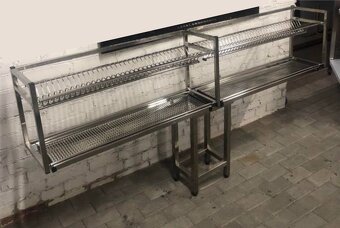 Nerezová nástenná polica dvojposchodová - 6