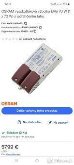 Predám stropné svetlomety - 70 W - 10 ks - 6