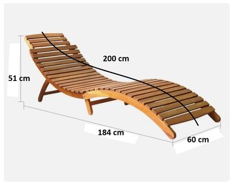 Skladacie drevené lehátka - 2ks - 6