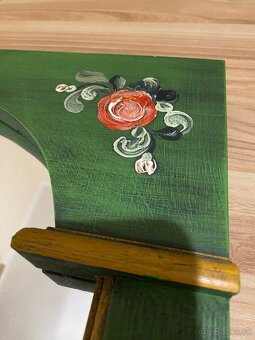 Starožitne ručne maľované zrkadlo Ľudový motív . - 6