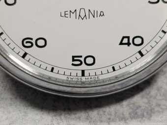 Vojenské krásné dělostřelecké švýcarské stopky Lemania. - 6