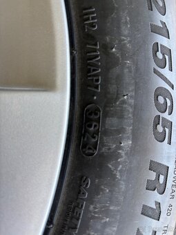 Kolesa škoda 215/65 R17 99VDOT3624 + OE disky Škoda R17 - 6