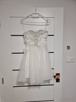 Popolnočné biele šaty - 6