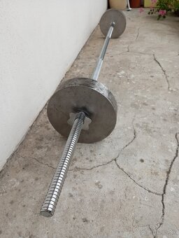 Pochromovaná EZ-činka a Rovná 180cm INSPORTLINE  30kg - NOVÁ - 6