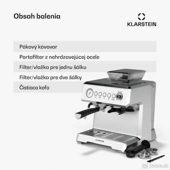 ✅️Predám úplne nový pákový kávovar Klarstein s mlynčekom - 6