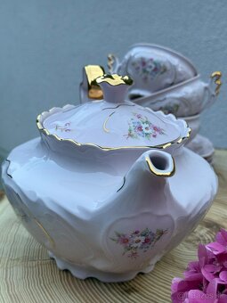 Ružový karlovarský  porcelán H&C Chodov - 6