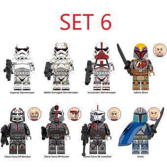 Rôzne figúrky Star Wars 3 (8ks) - typ lego - nové - 6