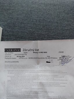 iPhone 15 Pro Max 256GB Black Titanium v záruke do 5.8.2026 - 6