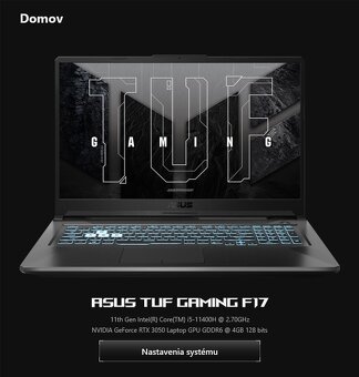herný notebook ASUS TUF Gaming F17 RTX 3050 - 6