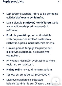 Stropná LED lampa Brilagi s dialkovým ovládaním - 6