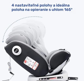 Detská autosedačka ISOFIX otočná polohovacia - 6