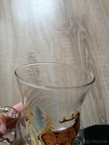 6x sklenený pohár s poľovníckym vzorom. - 6