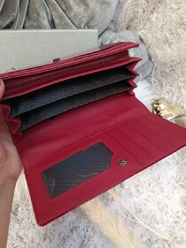 Červená KOŽENÁ dámska peňaženka - 6