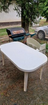 Záhradný gril Campingaz na plyn + stôl stoličky plast - 6