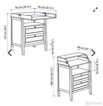 Sundvik Ikea komoda s prebaľovacím pultom - 6