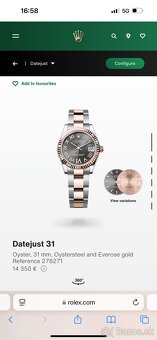 Rolex Datejust ružove zlato diamanty 31m - 6
