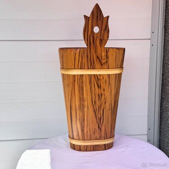 Dřevěná ručně malovaná nádoba selská štoudev - 6