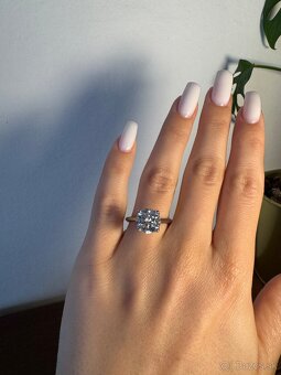 Prsten z 14 kt. bieleho zlata s 3ct lab grown diamantom - 6