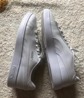 ———-Biele kožené tenisky Puma Smash V2, 38, 18 E—— - 6