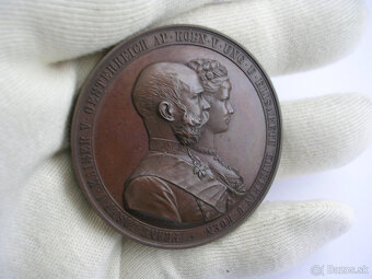 AE medaila 1879 Franz Joseph I.+Elisabeth 25.výročie svadby - 6