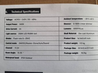 2ks LED Fresnel SHEHDS 250W RGBW - 6
