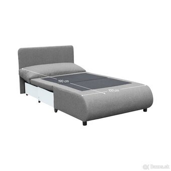 Rozkladacie kreslo s úložným priestorom, sivá, FLIK - 6