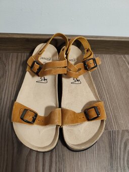 Jasný 43 - celokožené hnedé sandále - 6