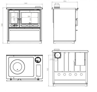Liatinovy sporak Plamen 850 glas - 6