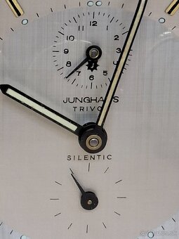 Predám funkčný budík JUNGHANS TRIVOX s predzvánaním zlatá fa - 6