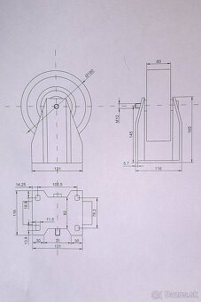 Liatinové koliesa na pevnej vidlici 180x60 - 6