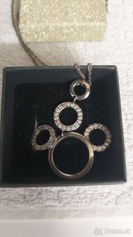 Strieborná retiazka 925 s príveskom a náušnicami - 6