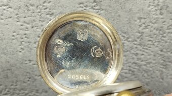 Stříbrné dámské kapesní hodinky s malovaným ciferníkem - 6