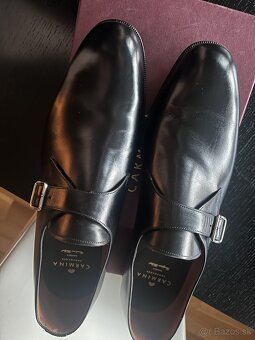 Carmina Monk Strap Čierne kožené topánky uk 12.5, US 13.5, - 6