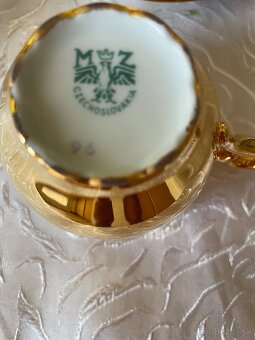 Luxusná zlatá kávová súprava MZ Czechoslovakia – originál vi - 6