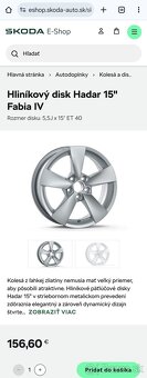 5,5Jx15 5x100 ET40 - NOVÉ disky ŠKODA FABIA IV - 6