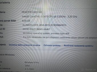 Počítač Dell 3010.Intel i5-3470 4x3,20GHz.8gb ram.256G SSD. - 6