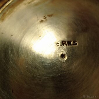 Starožitná alpaková cukornička s podšálkou - 6