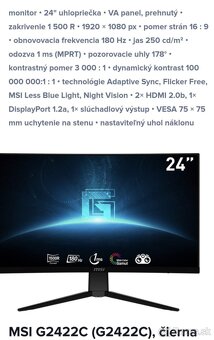 TOP HERNY MSI Monitor 24" - 6