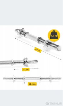 Predám posilňovacie oceľové nakladacie činky+závažia - 6