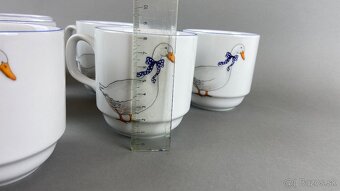 Hrnčeky husi 6ks s modrou linkou, Moritz Zdekauer - 6