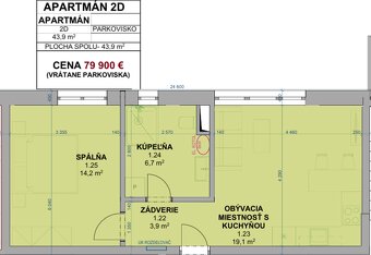 2- izbový apartmán (2D) s parkovacím miestom na Šírave - 6